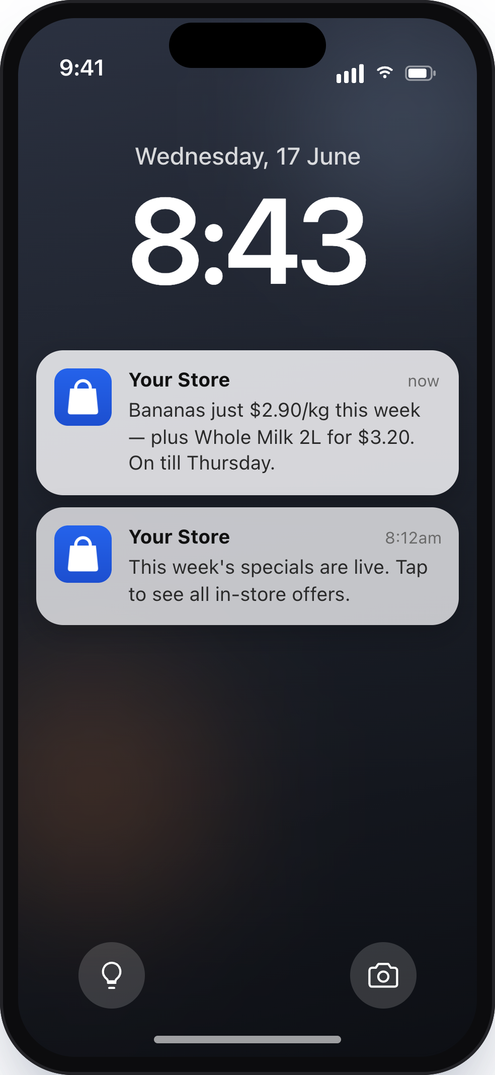 Your Store push notification
